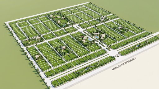 Aerial artist impression of the Mangalam Residency master plan